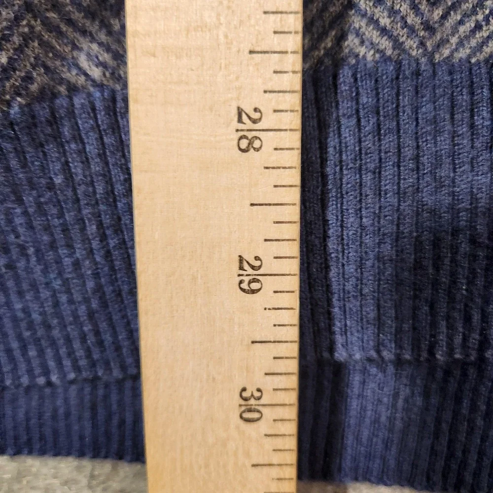 Hawker‎ Rye Sweater Mens 2XL Cotton Cashmere PulloverNavy Herringbone V Neck